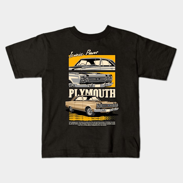 Plymouth GTX 426 Hemi Muscle Car Kids T-Shirt by milatees